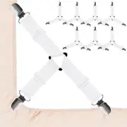 8Pcs Adjustable Triangle Bed Sheet Straps Elastic Fasteners Fitted Sheet Holders