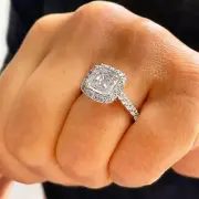 IGI Certified 14k Solid White Gold Asscher Cut Diamond Engagement Ring 3.00ct
