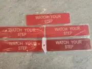Pen+Gear "WATCH YOUR STEP" Sign, Size：2×8 inch, Red, LOT OF 6