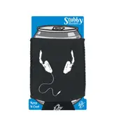 Headphones Around Neck - Funny Novelty Stubby Holder With Base