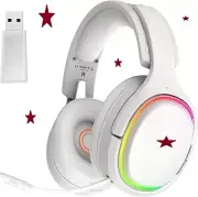 Gaming Headsets 2.4GHz Bluetooth Wireless Retractable Microphone, RGB & More!