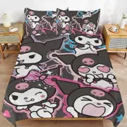 a1510 Kuromi Duvet Cover Set, 3 Piece Bedding Set 86x70" Double Sided Printing Decorative Comforter Cover Set (1 Duvet Cover + 2 Pillow Shams)" jfr151
