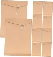 DOITOOL Document Envelope Kraft Paper 10pcs File Organizer Storage Paper Folder Envelopes String Tie Closure Easy to Carry