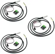 3PCS DS18B20 Temperature Sensor Module Kit with 100CM Digital Sensor Cable Probe Terminal Adapter