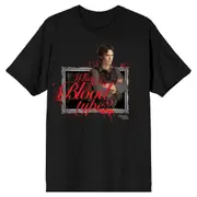The Vampire Diaries Damon Salvatore What's Your Blood Type? Men's Black T-Shirt-Oer131 Pure cotton high quality L