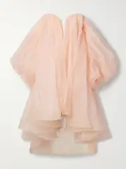 [Zimmermann] Zimmermann - Crush Strapless Gathered Silk-organza Mini Dress - Peach - 00 00 Orange