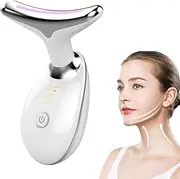 Neck Face Massager, Firming Wrinkle Removal Tool, Double Chin Reducer Vibration Massager with 3 Color Modes for Skin Tightening Face Sculpting