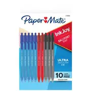 Paper Mate Inkjoy 100RT Ballpoint Pens Assorted 10 Pack