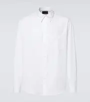 [Simone Rocha] Simone Rocha Faux pearl-embellished cotton poplin shirt AU 93 white