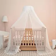OWEITE Bed Canopy with Adjustable Clip-on Stand, Crib Cot Bed Net Tent, Curtain Mesh Bed Cover Net for Anti-Mosquito