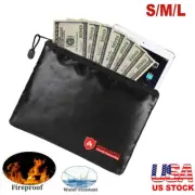 Fireproof Money Bag Waterproof Safe Cash Box Document Envelope File Pouch Cases