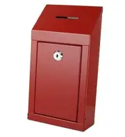 Secure Steel Collection Box with Top Slot and Lock with Keys - Wall Mountable