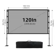 Projector Screen with Stand Grey Anti-Light 84-120Inch Foldable Iron Plate Doubl