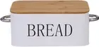 Bread Box with Bamboo Cutting Board Lid, Stylish Metal Bread Storage Container