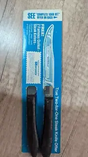 Vintage Quikut Steak Knives Set Of 2 With Original Packaging