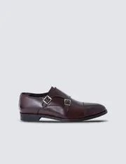 Hawes & Curtis Dark Brown Leather Double Monk Strap Shoe Size: 11