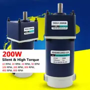DC 12V/24V 200W Micro Silent Gearmotor Metal Gearbox Motor Brake Motor 10-600RPM