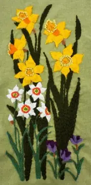 Paragon Crewel Embroidery Spring Daffodil Barbara Sparre Finished Panel