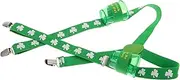 [MOBUTOFU] Elastic Suspenders for Patrick's Day Men's Costumes Lucky Adjustable Clip