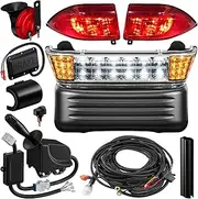 IOOBLBEI Deluxe Golf Cart LED Light Kit for Precedent 2004-Up Electric Models, 12V Street Legal Club Car Precedent Light Kit with Headlight Taillight Turn Signal Hazard Light Switch Horn Brake Pad
