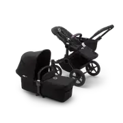 Bugaboo Donkey 3 mono bassinet and seat pram Black sun canopy, black fabrics, black chassis