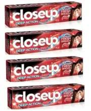 4 x Close Up Ever fresh toothpaste 150g Triple fresh Formula Red Hot Deep Action
