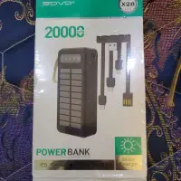 在飛比找蝦皮購物優惠-行動電源 自帶4線 太陽能充電 20000mah 緊急照明燈