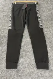Black Squad Sweatpants Mens Large Tapered Jogger Pants Stretch N156