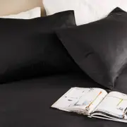 MyHouse Riley Bamboo Cotton Fitted Sheet Bamboo/Cotton - Graphite - King Single