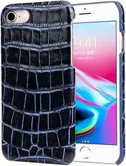 nincyee Genuine Leather Case for iPhone 8 and iPhone SE,Classic Crocodile Pattern Real Premium Leather Back Case Cover for iPhone 8/iPhone 7/iPhone SE