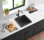 457*457*228mm Camden Matte Black Fireclay Insert/undermount Single Bowl Sink