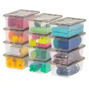 USA 7 Qt Clear Storage Box, BPA-Free Plastic Stackable Bin with Lid, 12 Pack,...