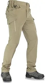 [INNKGLE] Men's Tactical Pants Durable Cargo Work Pants with Stretch Fabric,EDC Hiking Pants, Outdoor Hunting Appare