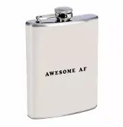 Awesome AF 01R Flask 8oz Stainless Steel Hip Drinking Whiskey
