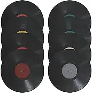 VOSAREA 8pcs Vinyl Record Wall Stickers Vintage Fake Record Wall Decals Decorative Vinyl Record Wall Ornaments for Music Party Studio Room Home Cafe Bar Decor