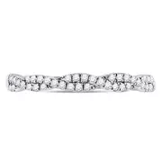 14k White Gold Round Diamond Twist Stackable Band Ring 1/4 Cttw