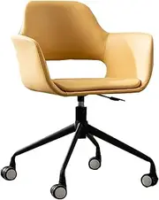 Home Office Chair Swivel Velvet Desk Chair Accent Armchair Upholstered Modern Tufted Chairs with Gold Base for Girls Women Ergonomic Study Seat,A