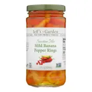 Jeff's Natural Banana Pepper - Mild - Sliced - Case of 6 - 12 fl oz