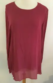 WITCHERY BNWT Dusty Rose Pink Semi Sheer Long Loose Sleeve Chiffon Blouse 16