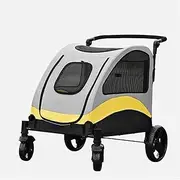 Large Dog Pram Pet Stroller for Large Dog, Pet Stroller Pushchair for Disabled Cats Dogs, Foldable Pet Gear Dog Stroller Cart Travel Pushchair for Twin, Multiple Pet