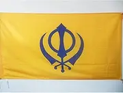 Sikh religion Flag 3' x 5' for a pole - Sikhism flags 90 x 150 cm - Banner 3x5 ft with hole - AZ FLAG
