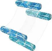 Pool Floats - 2 Pack Pool Floats Adult, 4-in-1 Multi-Purpose Pool Hammock Float, Floaties for Adults, Inflatable Pool Floats for Vacation Fun and Rest