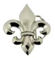 Fluer de lis Belt Buckle Cowgirl Silver Metal Men Women Saint Sign Western Rodeo