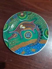 Bunabiri Aboriginal Art Plate Rare "Rainforest Dreaming" By Colin Jones