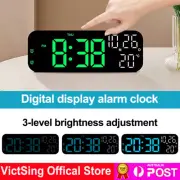 LED Digital Alarm Clock Temperature Date Week Display Voice Control Snooze Clock