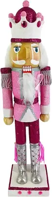 , Pink Nutcracker Christmas Ornaments, Wooden Figure Decoration with Soldier Uni