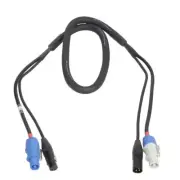 ProX DMX 3-Pin and 14AWG PowerCON Blue/Grey, 3 ft Combo Cable
