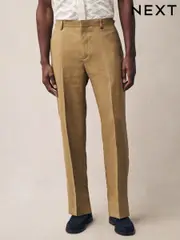 Stone Slim Fit 100% Linen Suit Trousers (E94495) | $126