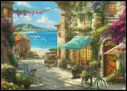 Italian Cafe - Chart Counted Cross Stitch Patterns Needlework DIY DMC Color