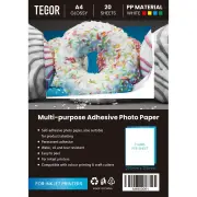 Self Adhesive Glossy Photo Paper PP Vinyl Sticker A4 Size - 20 sheets